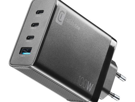 Carregador Cellularline Nano Gan 3x USB-C + 1x USB-A 100W Preto Online