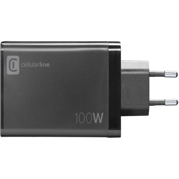 Carregador Cellularline Nano Gan 3x USB-C + 1x USB-A 100W Preto Online