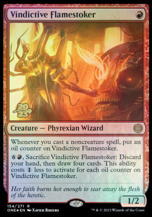 Vindictive Flamestoker [Phyrexia: All Will Be One Prerelease Promos] Online Sale