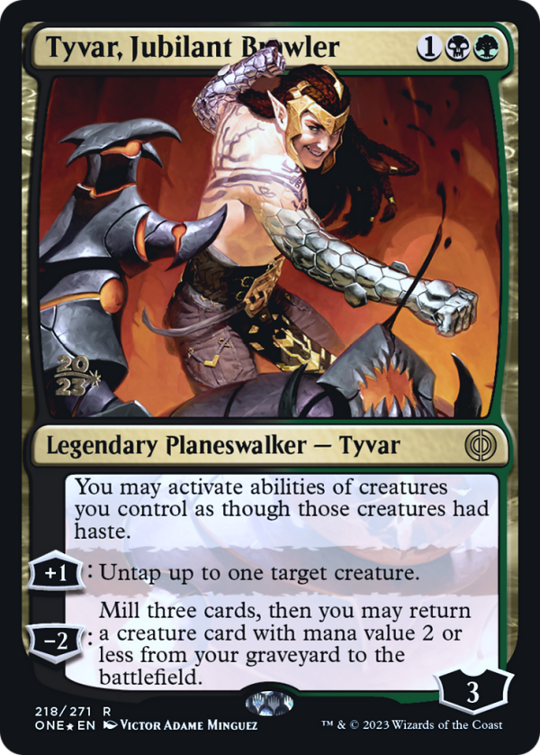 Tyvar, Jubilant Brawler [Phyrexia: All Will Be One Prerelease Promos] on Sale