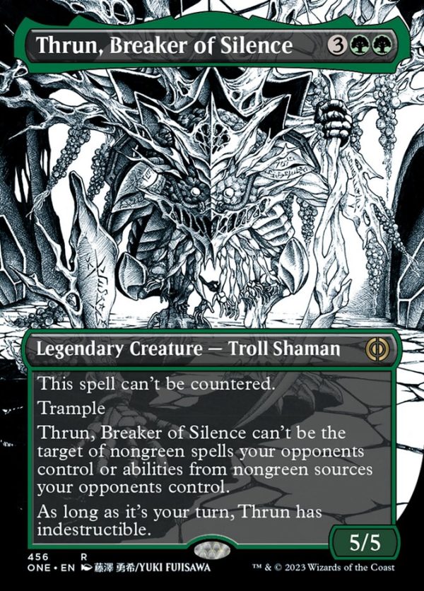 Thrun, Breaker of Silence (Borderless Manga Step-and-Compleat Foil) [Phyrexia: All Will Be One] Cheap