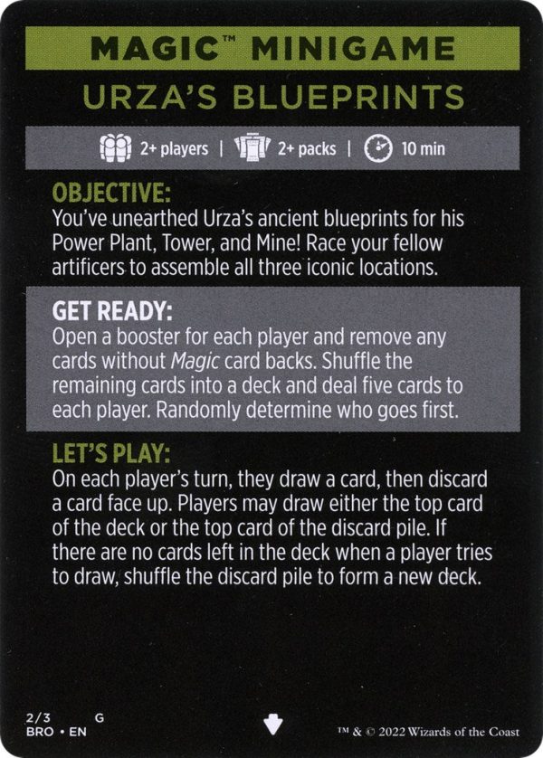 Urza s Blueprints (Magic Minigame) [The Brothers  War Minigame] Online Hot Sale