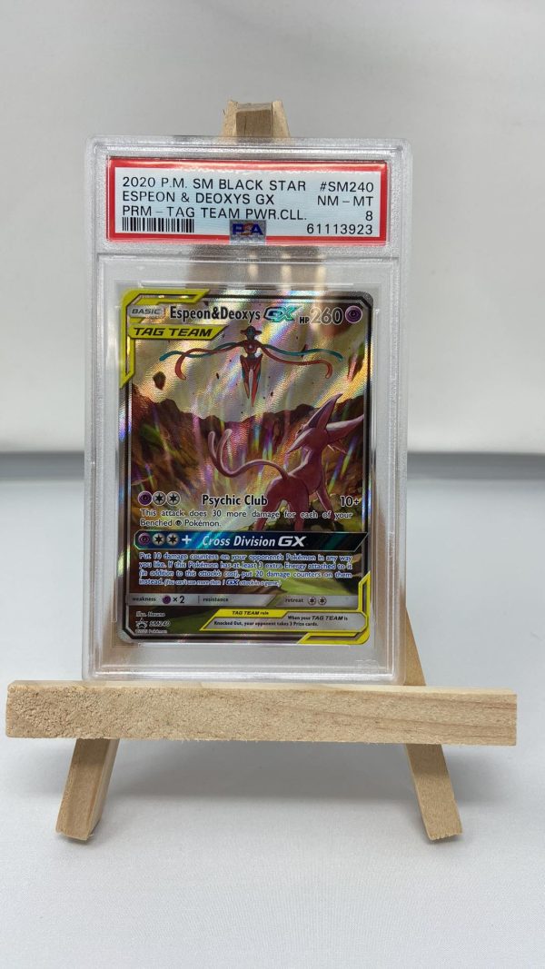 Espeon & Deoxys GX Tag Team SM240 PSA 8 61113921 For Cheap