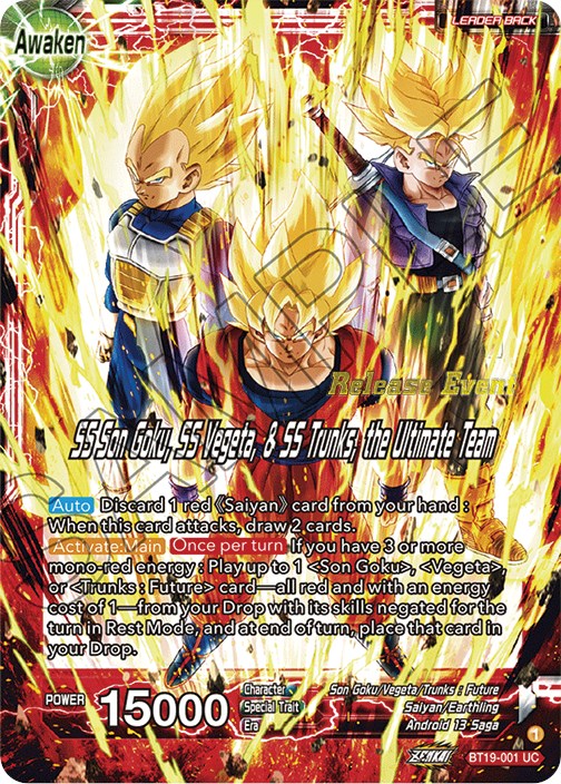 Son Goku & Vegeta & Trunks    SS Son Goku, SS Vegeta, & SS Trunks, the Ultimate Team (Fighter s Ambition Holiday Pack) (BT19-001) [Tournament Promotion Cards] Online now