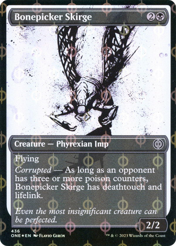 Bonepicker Skirge (Showcase Ichor Step-and-Compleat Foil) [Phyrexia: All Will Be One] Discount