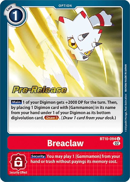 Breaclaw [BT10-094] [Xros Encounter Pre-Release Cards] Online Sale