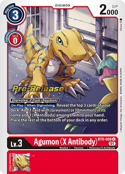 Agumon (X Antibody) [BT9-008] [X Record Pre-Release Promos] For Discount