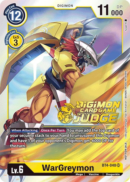 WarGreymon [BT4-048] (Judge Pack 1) [Great Legend Promos] Online Hot Sale