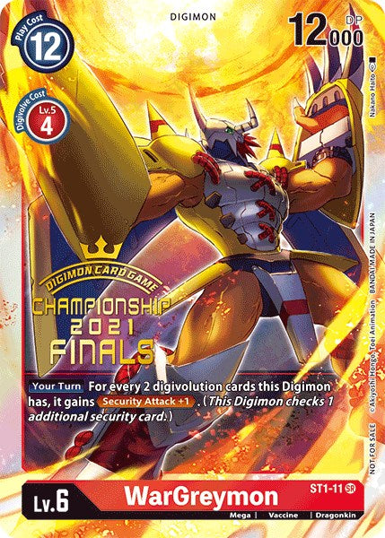 WarGreymon [ST1-11] (2021 Championship Finals Event Pack Alt-Art Gold Stamp Set) [Starter Deck: Gaia Red Promos] Online