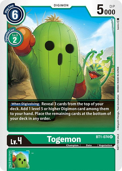 Togemon [BT1-074] (Official Tournament Pack Vol.3) [Release Special Booster Promos] Supply