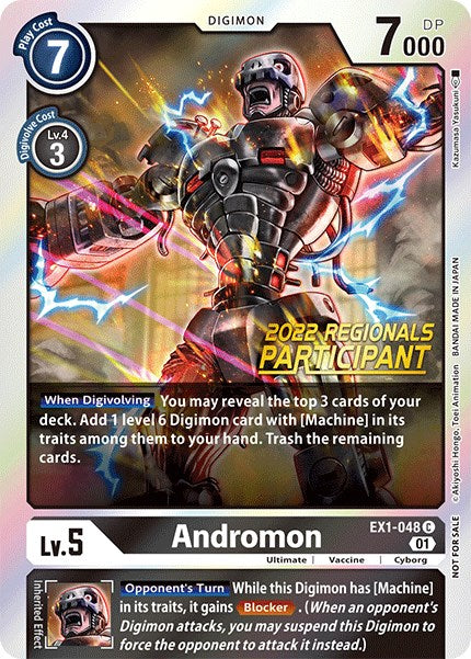 Andromon [EX1-048] (2022 Championship Online Regional) (Online Participant) [Classic Collection Promos] For Cheap