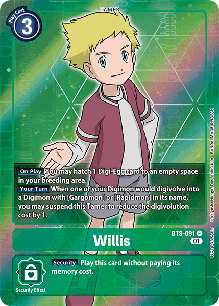 Willis [BT8-091] (Alternative Art - Box Topper) [New Awakening] Discount