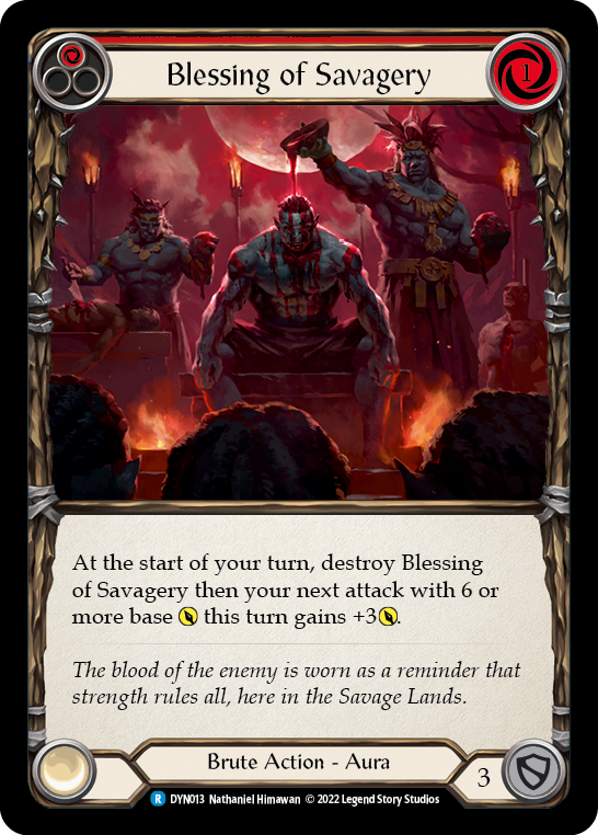 Blessing of Savagery (Red) [DYN013] (Dynasty)  Rainbow Foil Online Sale